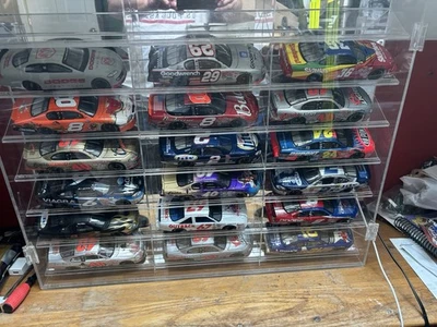 Display Case With 18 NASCAR Die-cast Cars 1:24 - Image 1 of 4