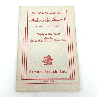 RARO Archie in the Hospital 1975 Todo en la familia Samuel Comedia Francesa Guión Foto 1 de 4