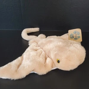 Sea World Wild Onez Cownose Sting Ray Stuffed Animal Beige 12"  Plush  - Picture 1 of 9