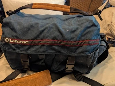 Bolsa de câmera vintage Tamrac grande 20”x11”x10” azul, alça acolchoada muitos bolsos - Imagem 1 de 4