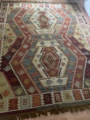 Alfombra Pottery Barn Gianna Kilim 8x10 - Descontinuada, se siente como lana nueva sin etiquetas Foto 1 de 4