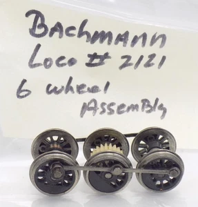 HO / BACHMANN / LOCOMOTIVE #2121 / 6 WHEEL ASSEMBLY w PLASTIC GEAR / HTF PARTS - Picture 1 of 5