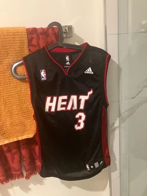 Miami Heat Dwayne Wade adidas  black  jersey youth medium - Image 1 of 2