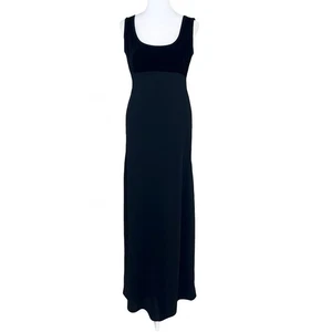 Alex Evenings Cocktail-Abendkleid Kleid schwarz Samt ärmellos volle Länge - Bild 1 von 9