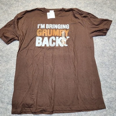 Camiseta De Colección Disney Grumpy Bringing Back Marrón XXL 2XL - Nueva Con Etiquetas Foto 1 de 4