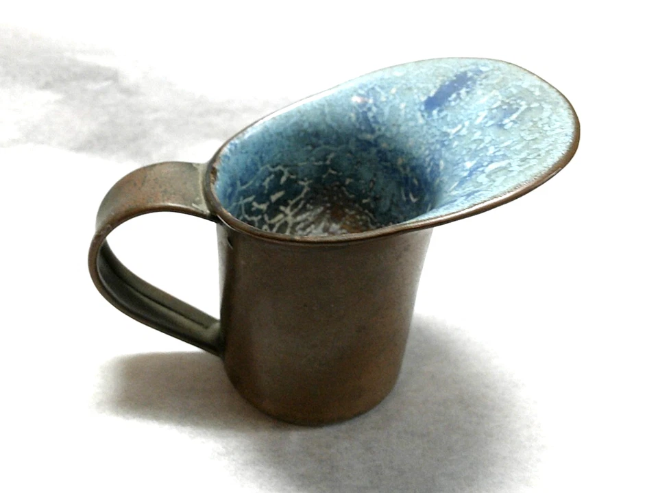 Nekrassoff Copper & Enamel Creamer Very Good Condition  2-1/2" height - Image 1 of 4