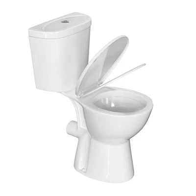 19 Inch Tall Rear Outlet Toilet Round Bowl  for Seniors Tall Person 1/1.6 GPF - Image 1 of 4