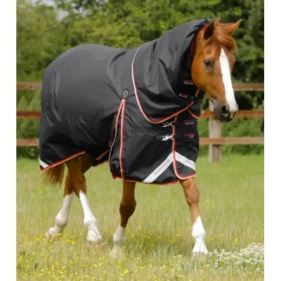 Premier Equine Buster 100g Turnout Rug With Snug-Fit Neck Cover in Black - Image 1 of 4