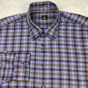 Robert Talbott Shirt Mens XXL Purple/Green Checks 100% Cotton Long Sleeves - Picture 1 of 10