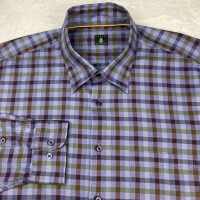 Robert Talbott Shirt Mens XXL Purple/Green Checks 100% Cotton Long Sleeves - Image 1 of 4