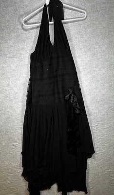 K Studio Y2K 连衣裙 8 码吊带露背垂腰亮片网眼奇思 — 第 1/4 张图片