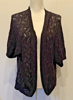 AVENUE MUJER TALLA 18/20 CÁRDIGAN ESTILO SUÉTER ABRIGO NEGRO TEJIDO S SLV NUEVO CON ETIQUETAS Foto 1 de 4