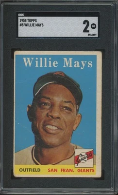 1958 Topps Baseball #5 Willie Mays GD SGC 2 Foto 1 de 2
