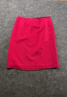 Falda Coqueta Vintage Kasper Mujer Seda Y2K Preppy Talla 12 Rojo Dinero Antiguo Foto 1 de 4