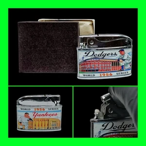 Vintage 1956 World Series UNFIRED New Yankees Baseball Flat Ad Lighter With Box - Bild 1 von 10