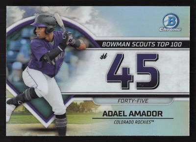 2023 Bowman - Bowman Scouts Top 100 - #BTP-45 Adael Amador - Colorado Rockies - Image 1 of 2