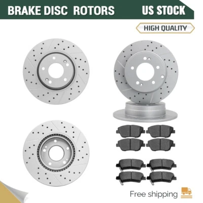 前后盘式制动转子+陶瓷垫适用于现代索纳塔 2011 - 2014 所有型号 — 第 1/4 张图片
