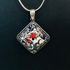 Vintage Stunning Sterling Silver Art Pendant With Sterling Chain Necklace
