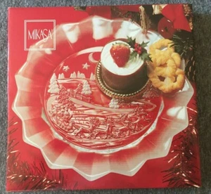 Silent Night Mikasa Frosted Edge Glass Plate Platter  - Picture 1 of 5