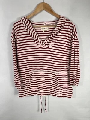 Denim Supply Ralph Lauren Women's Small Red White Striped Thin Hoodie - Image 1 of 4