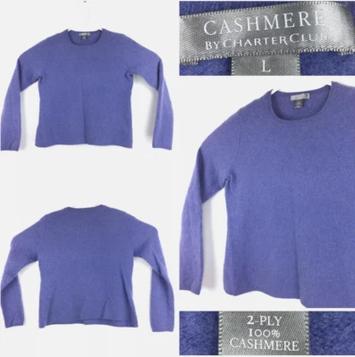 Suéter Charter Club para mujer grande (34 en busto) púrpura ligero de cachemir Foto 1 de 4