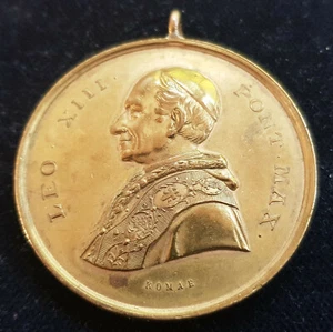 MDS VATIKAN KIRCHENSTAAT MEDAILLE ROMAE "PAPST LEO XIII PONT MAX" MIT ÖSE - Picture 1 of 2