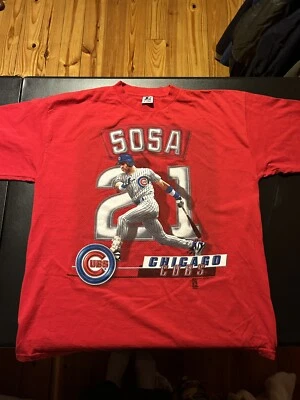 Camisa Sammy Sosa XL Blanca Chicago Cubs Gráfico Hecha en EE. UU. Starter MLB De Colección Foto 1 de 3