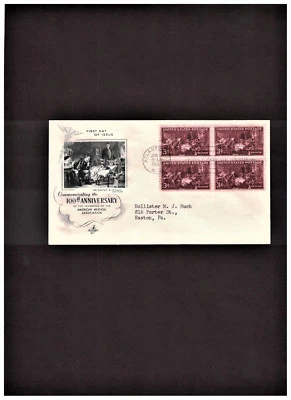 3c BLK 4  AMA ANNIVERSARY FDC ART CRAFT/SCOTT #949 - Image 1 of 2