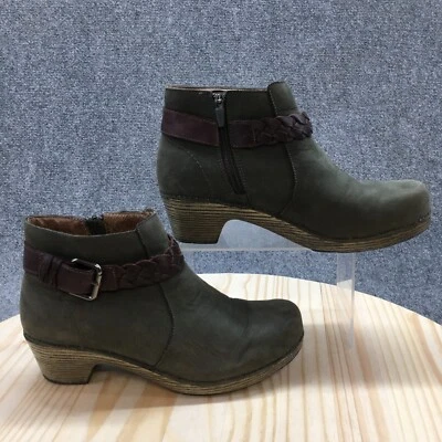 Dansko Boots Womens 41 Michelle Ankle Booties Olive Leather Buckle 9316287078 - Image 1 of 4