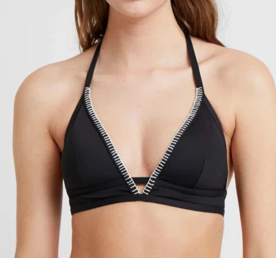 Top de bikini triángulo negro Sunseeker talla 14 para tazas A B almohadillas extraíbles trajes de baño Foto 1 de 4