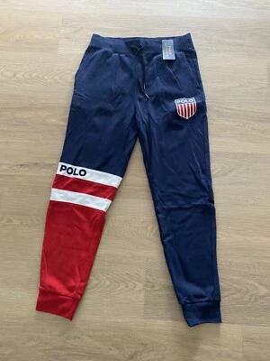 NWT Rare Men’s Polo Ralph Lauren Sport Colorblock Stitched Crest Jogger Pants. S - Image 1 of 4
