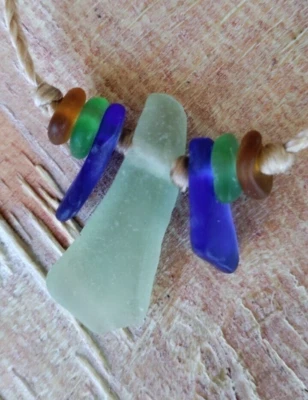 Collares de vidrio marino para hombres o mujeres adolescentes informales surfistas playa océano 16" a 27" Foto 1 de 4