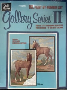 Vintage 1971 Craft Master "Frisky Colts" 11512 General Mills Paint By Numbers - Imagen 1 de 3