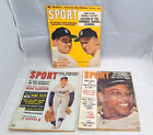 3 x 1963 magazines de sport Willie Mays, Babe Ruth, Kaline MLB, NBA, NHL, NFL
