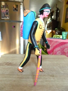 9 3/4" Signed Rafael Mendoza / Oaxaca Mexico Wood Carving of Hiker - Picture 1 of 6