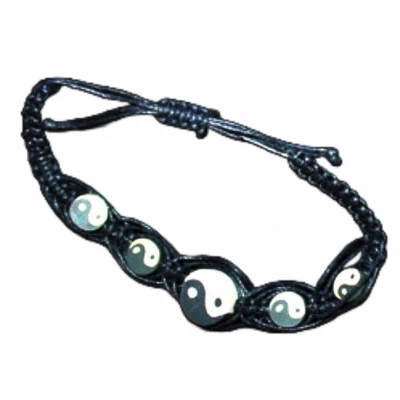 YIN YANG ANKLET BRACELET-Retro Hippy Boho Charm Funky Novelty Costume Jewelry - Image 1 of 4