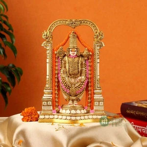 Figura Tirupati Balaji, 21 cm, arte escultórico del dios hindú Venkateswara Vishnu - Imagen 1 de 8