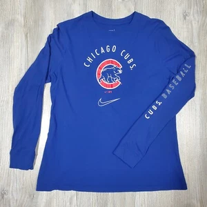 Women's The Nike Tee Chicago Cubs Long Sleeve T-Shirt Genuine Merchandise Large - Picture 1 of 4