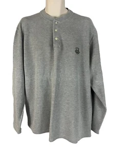 Chaps Ralph Lauren Men's Gray Henley Long Sleeve 3 Button XL - Picture 1 of 6