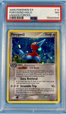 Porygon2 12/115 EX Unseen Forces Holo Rare 2005 Pokémon Card - PSA 7 NM - Image 1 of 2