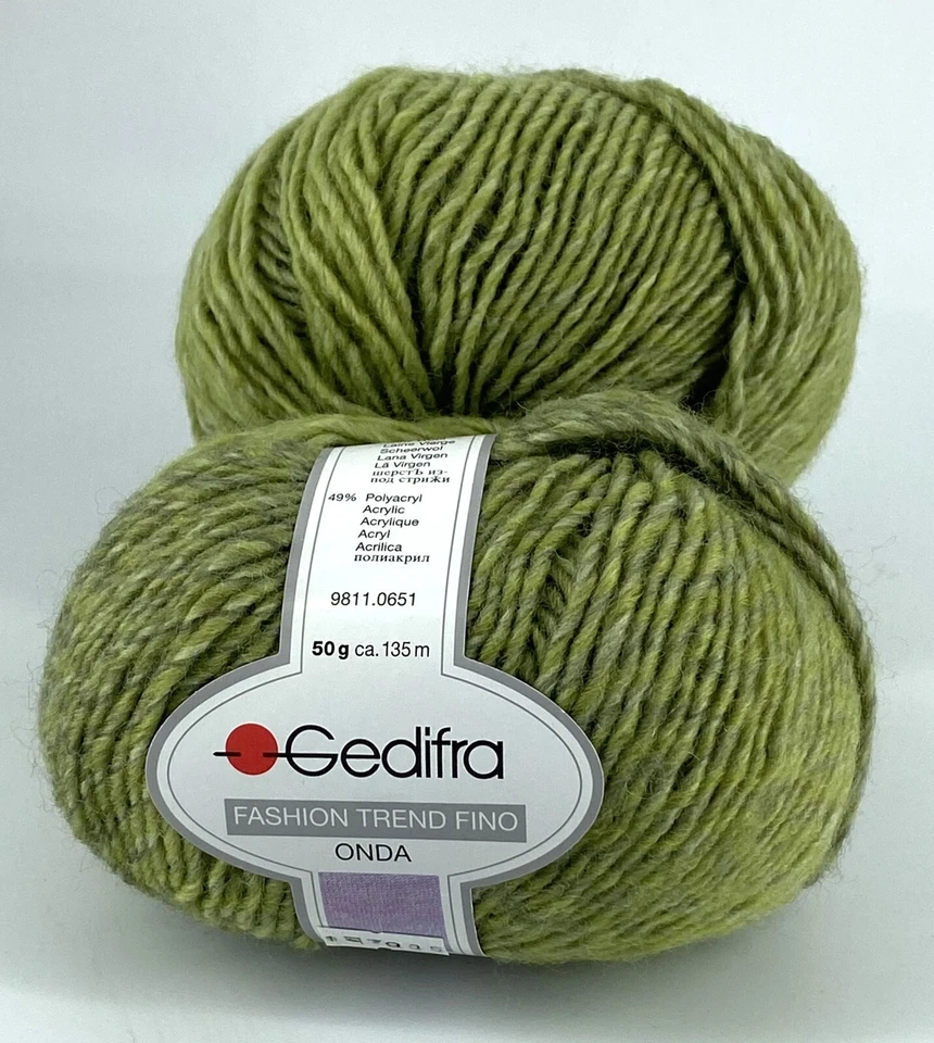 Gedifra Fashion Trend Fino - Medium Green - 2 skeins NEW - Image 1 of 3
