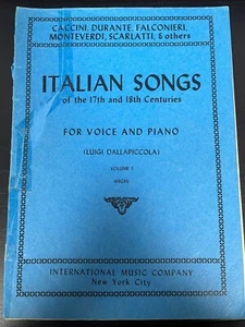 Italian Songs for Voice and Piano 1961 Paperback Nicholas Granitto - Picture 1 of 10