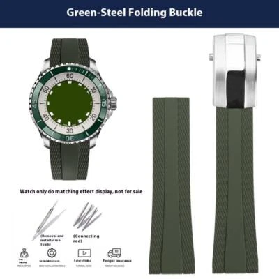 Correa de reloj de goma plegable estilo hebilla 22 mm para hombre Breitling profesional Foto 1 de 4