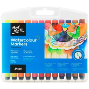 Watercolour Markers 24pc Tri Grip in Case Mont Marte Signature Marker Arts Craft - Bild 1 von 4