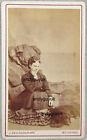 CDV LADY CURLY COATED RETRIEVER DOG SLEEPING WELSHPOOL ANDERSON ANTIQUE PHOTO