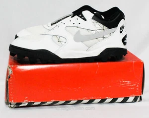Size 13 Vintage Nike Air Shoes Cleats NIB - Boss Sharks Black & White 90s NOS - Picture 1 of 12