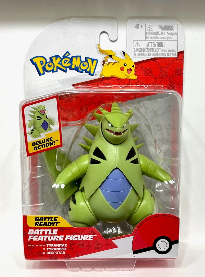 Jazwares Pokemon Battle Feature Tyranitar 4.5" Deluxe Action Figure 2024