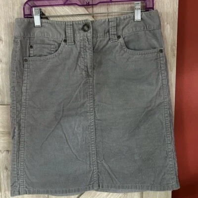 全新无标签 Ann Taylor 灰色灯芯绒裙 尺寸 4 30 x 20 — 第 1/4 张图片