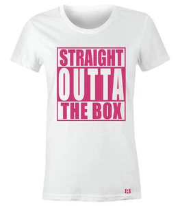STRAIGHT OUTTA  Jr/Girls T-Shirt to Match Air 12 Retro"Dynamic Vivid Pink"GS - Picture 1 of 6