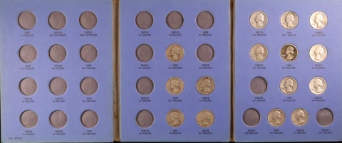 15 Washington Quarters in Folder (1939-1945) - Early Dates-Awesome Starter Set! Cover